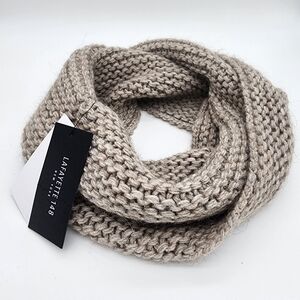 LAFAYETTE 148 Osprey Melange Knitted Alpaca Cowl Infinity Scarf NEW